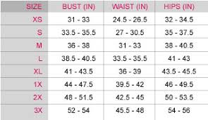 Size Charts Slimming Solutions