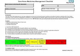 Care Home Medicines Management Checklist Plymouth City Council