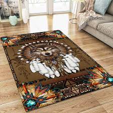 native american wolf spirit rug