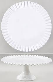 Hobnail Milk Glass Round Cake Stand By