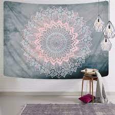 Gdrhvfd Mandala Tapestry Gray Pink