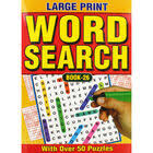 This large print word search puzzle book includes 50 word search puzzles with answers in the back. Large Print Wordsearch Assorted Books 25 28 The Works