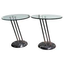 Black Marble Metal Side Tables