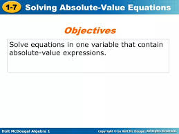 Ppt Solve Equations In One Variable