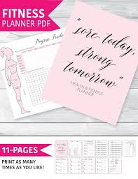 A5 Fitness Planner Fitness Journal Health And Fitness Planner Workout Log Workout Planner Planner Inserts Printable Measurement Chart