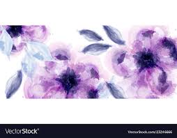 Purple Flowers Watercolor Background