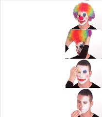 reverse clown make up blank template
