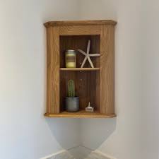 Handcrafted Oak Wall Hung Corner Shelf