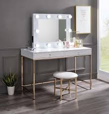 gold vanity table by acme ac00899 ottey
