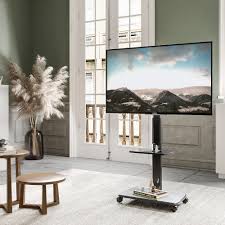 fitueyes rolling tv cart for living