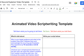 explainer video script writing template