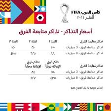 كاس العالم تذاكر قطر اسعار قائمة أسعار