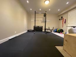 home gym on carpet floors