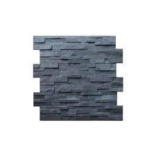 black stacked stone wall panel at rs