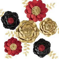 .for bridal shower teapot tea party baby shower decoration backdrops. Amazon Com 3d Paper Flower Decorations Giant Paper Flowers Large Handcrafted Paper Flowers Gold Red Black Set Of 6 For Wedding Backdrop Bridal Shower Wedding Centerpieces Baby Shower Nursery Wall Decor Kitchen