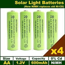 4 X Aa Solar Light Batteries