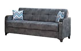 nebraska dark gray leather sofa bed by