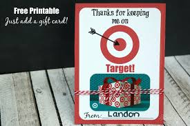Thanks For Keeping Me On Target Free Printable Gift Card Holder
