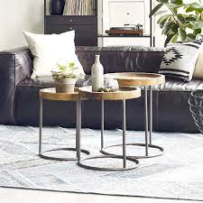 Rustic Round Wooden Nesting Tables