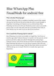 Blue WhatsApp Plus FouadMods for android free by Fouad Mods - Issuu