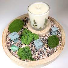 Zen Garden Decor Candle Kit Pebbles
