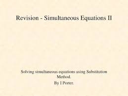 Ppt Revision Simultaneous Equations
