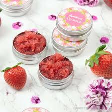 easy strawberry diy lip scrub with