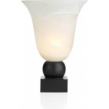 Table Lamp White Uplighter Glass Shade