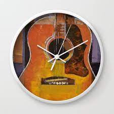 Guitar Wall Clock By Michael Creese