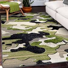 camo distressed green multi rug on