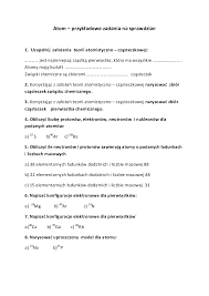 Atom - zadania na sprawdzian - Pobierz pdf z Docer.pl