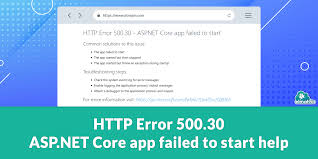 error 500 30 asp net core app