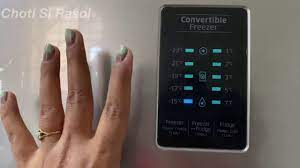 Identify the samsung fridge temperature settings on the control panel. How To Set Temperature Of Samsung Convertible Refrigerator Convertible Fridge Temperature Setting Youtube