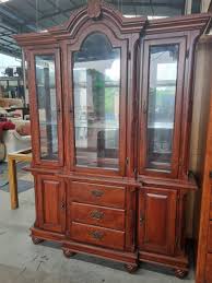 solid gany wood display cabinet