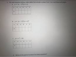 solved 1 for each equation below make