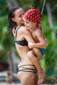 Mother With Her Son Are Taking Shower Stock Photo, Picture and Royalty Free  Image. Image 109216876.