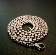silver land premium box chain necklace