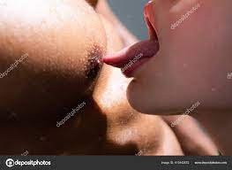 Licking man nipples