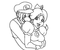 Luigi and daisy coloring pages. Luigi Hug Princess Peach Coloring Pages Download Print Online Coloring Pages For Free Color Nimbus
