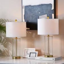 Clear Glass Bedside Table Lamp