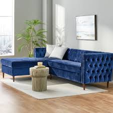 tufted velvet sectional sofa
