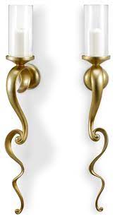 golden vine wall candle holders pair