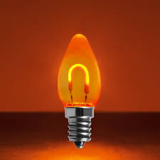 C7 Amber Orange Shatterproof Flexfilament Tm Led Vintage Christmas Light Bulbs