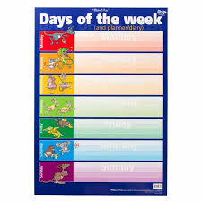 Days Of The Week Name Days Of The Week Learning Planner Diary Wall Chart Poster