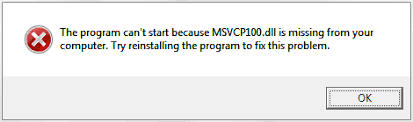 fix msvcp110 dll missing error