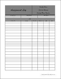 Free Fancy Personalized Weekly Assignment Log