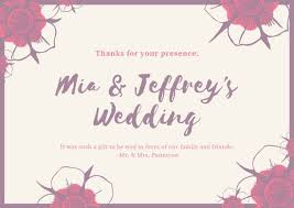 Ivory Floral Wedding Thank You Card Templates By Canva
