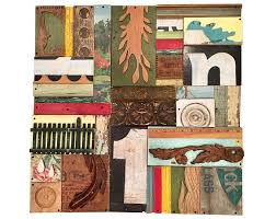 Wood Wall Assemblage Art Architectural