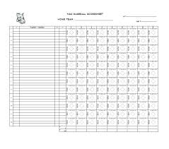 Printable Baseball Score Sheet Template Free Sheets Little League