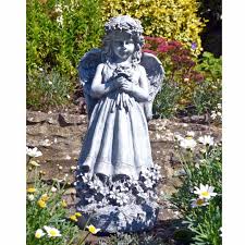 Flower Angel Standing Garden Statue